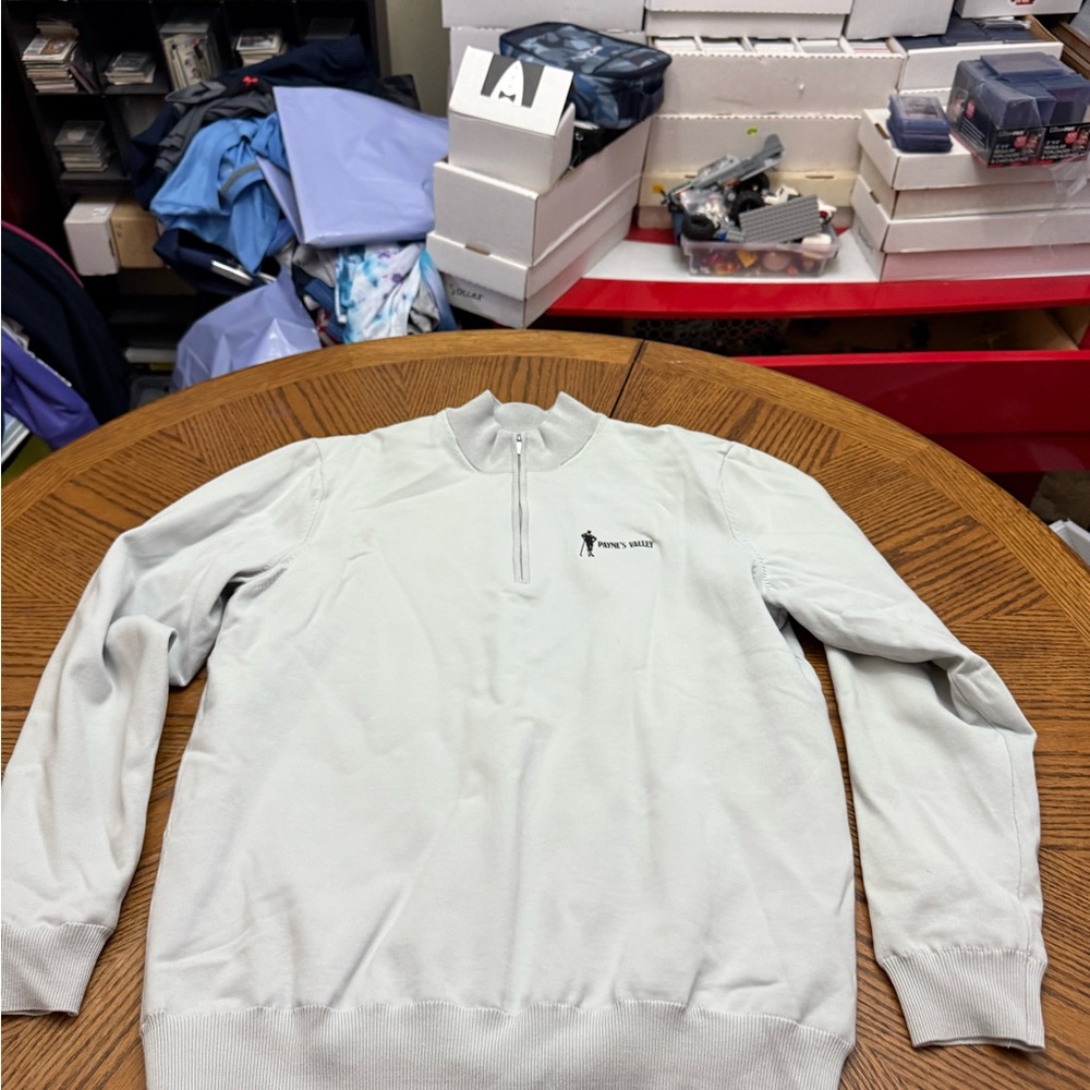Greg Norman Collection Light Gray Zip-Up Sweater